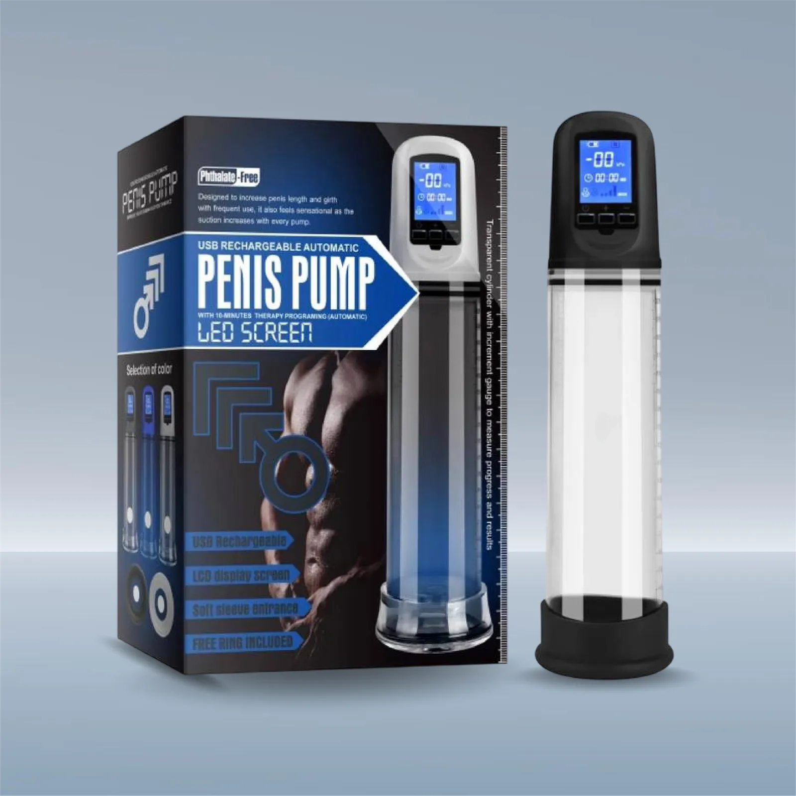 مضخة القضيب المطورة والمزودة بشاشة LED